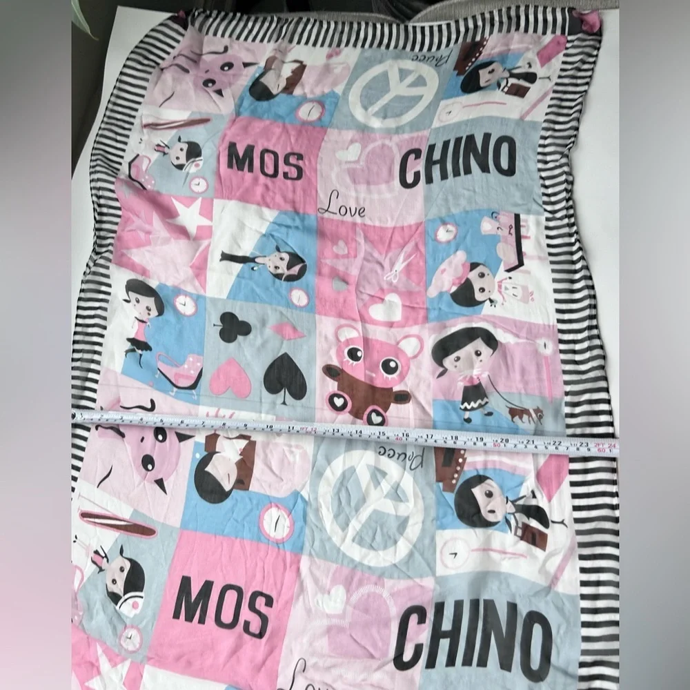 Moschino scarf wrap long rectangle Women's Pink Graphic Printed doll toy print